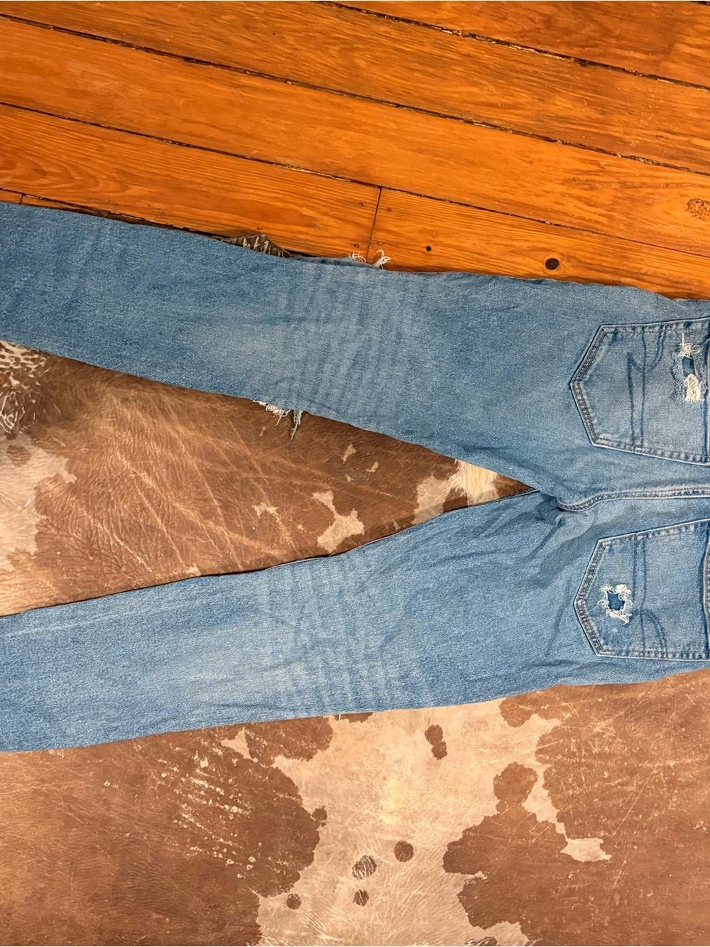 American Eagle Outfitters Light Blue Ripped Skinny Jeans